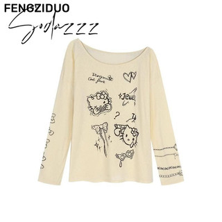 FENGZIDUO áo phông áo thun nữ croptop baby tee Korean hàn quốc Đơn giản Casual WCS24802OG 32Z240808
