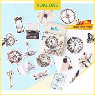 Hộp sticker hồi ức phong cách retro trang trí bullet STI50