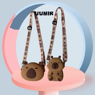  UUMIR Ví silicon lưu trữ nhỏ có dây đeo vai có thể điều chỉnh Capybara Túi đeo chéo trẻ em Túi đeo vai trẻ em hoạt hình mềm mại cho bé trai bé gái 