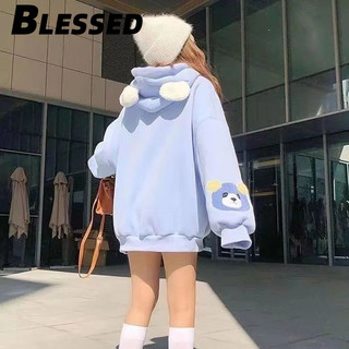 Blessed Áo Khoác hoodie áo khoác nữ zip hoodie Fashion INS Thông thường Phong cách WWY2393G0W 34Z240818