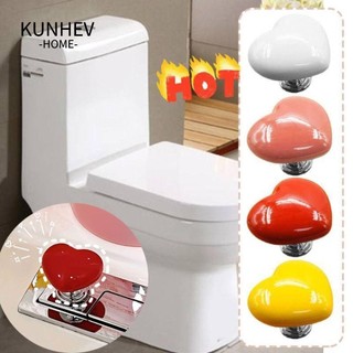 KUNHEV Nút bồn cầu hình trái tim, Nút xả vệ sinh tiết kiệm nhân công bằng nhựa, Núm ngăn kéo tủ đa năng thời trang Nhà vệ sinh