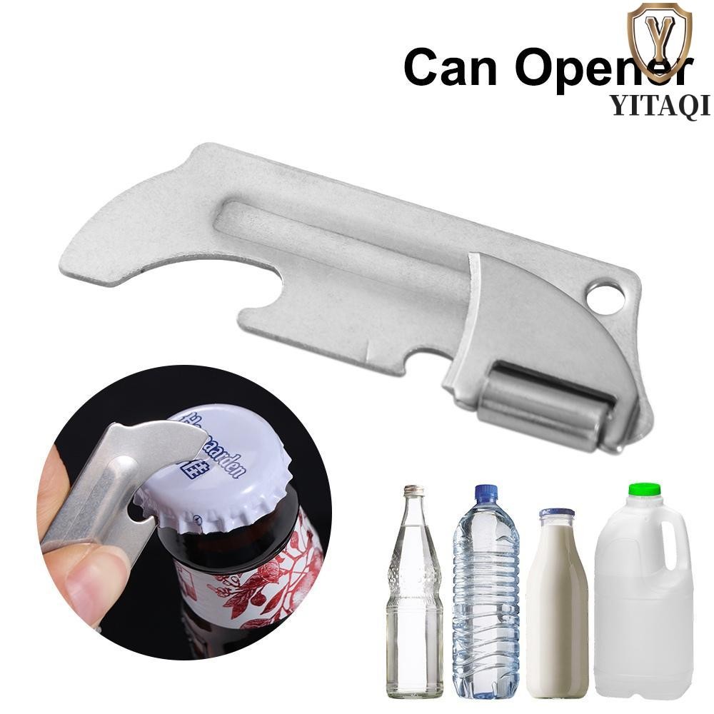 YITAQI cụ mở hộp, Dụng cụ mở nắp chai nhỏ gọn gấp, Dụng cụ nhà bếp Dụng cụ mở bằng thép không gỉ cắt bên 2 trong 1 Tiện ích sử dụng ngoài trời