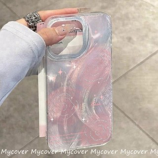Ốp Điện Thoại IMD Màu Hồng Bạc Bling Cho iPhone 14 13 11 12 15 Pro Max X Xr Xs 8 7 6 Plus SE Vỏ Silicon Bảo Vệ Chống Sốc IMD Laser