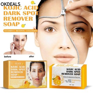 OKDEALS Kojic Acid Soap, Lemon Turmeric Orange Skin Brightening Soap, Chăm sóc da Dưỡng ẩm Làm sáng vết thâm Evens Skin Tone Salicylic Acid Soap Body & Face