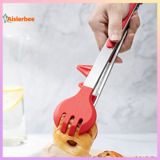 Aislerbee 9 / 12 / 14 / 16 Inch Kẹp BBQ Chắc Chắn Có Giá Đỡ Thoải Mái Tay Cầm Đầu Tròn Tiết Kiệm Nhân Công Bằng Thép Không Gỉ Silicon Nấu Ăn Thực Phẩm Cho Nhà Hàng
