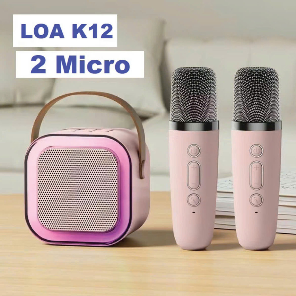 Loa Bluetooth Karaoke Mini K12 công suất 10W – CÓ ĐÈN LED – Loa Karaoke, Loa K12, Loa mini, Loa máy 