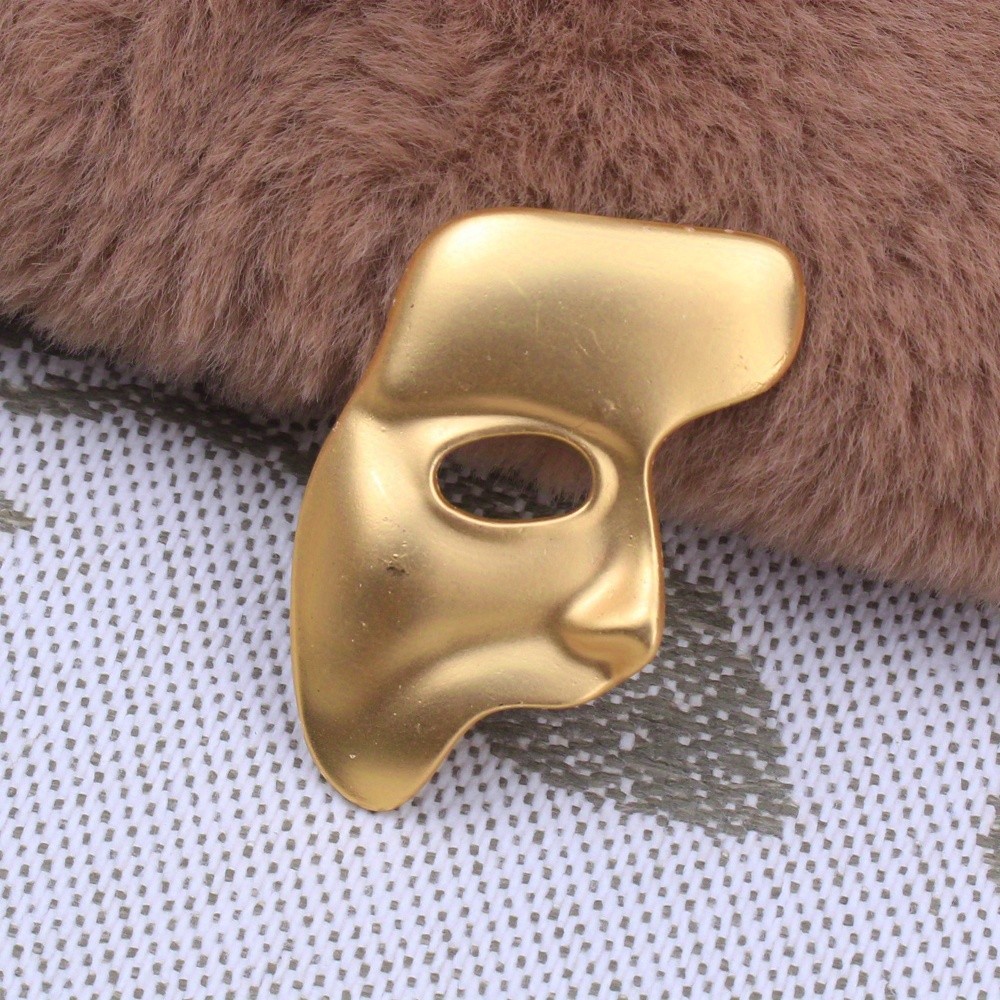 Phantom of The Opera Mask Trâm cài nghệ thuật Vintage Matte Gold Mặt nạ cảm giác cao phù hợp với phụ