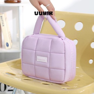  Túi trang điểm phồng Túi đựng đồ vệ sinh chăn bông du lịch bằng Nylon màu trơn Túi xách có dây kéo dung tích lớn Túi đựng mỹ phẩm 