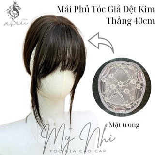Mái Phủ Hói Tóc Giả Da Đầu Dệt Kim MP01 Thẳng 40cm Wig Nữ