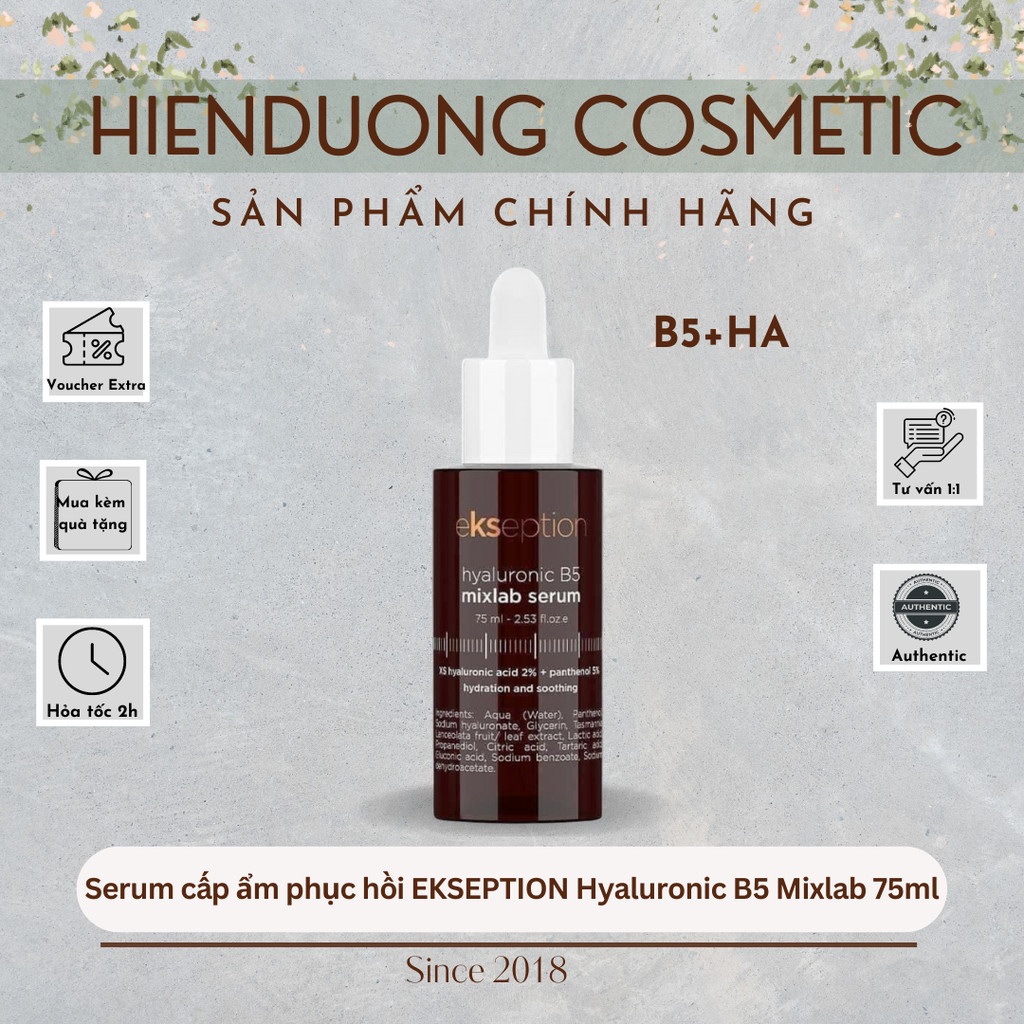 [Đại lý chính hãng] Serum Ekseption Hyaluronic B5 Mixlab 75ml | Serum dưỡng ẩm và làm dịu da