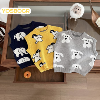 YOSBOGR áo gile cho bé áo len bé trai áo phao gile cho bé gile len cho bé chất lượng thời trang thoải mái 2024 NEW STYLE KMJ2491B00 38Z240921
