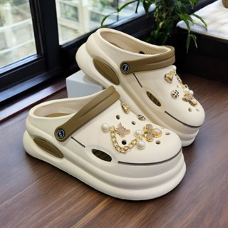 Dép sục cross bánh mì nữ tặng Sticker 3D cao cấp đế đúc nguyên khối cao 6cm siêu nhẹ êm chân D7794