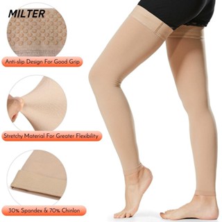 Milter 1 Đôi Vớ nén cao đùi, chắc chắn 20-30 mmHg Tất áp lực hở ngón chân tốt nghiệp, với dây đeo silicon Đàn hồi cao y tế giãn tĩnh mạch dành cho nam