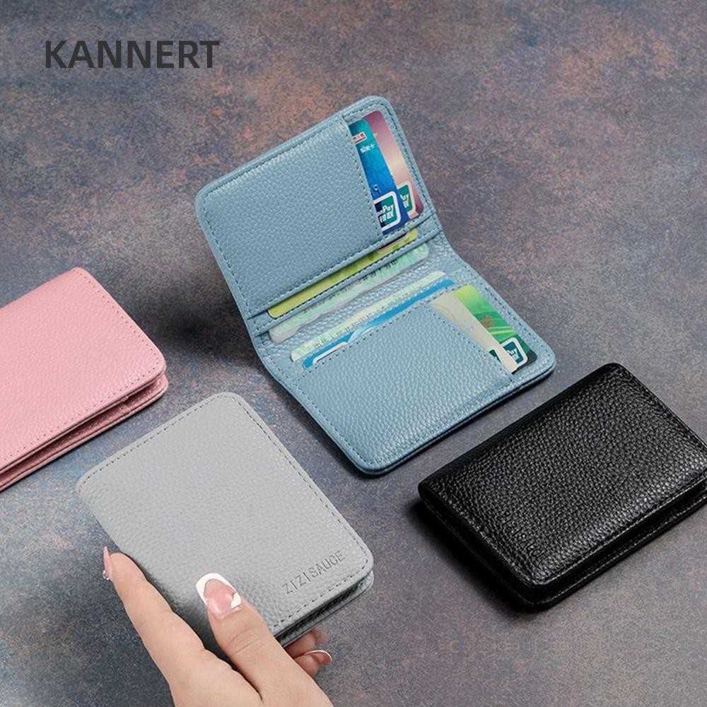 Thẻ KANNERT, Hộp đựng thẻ da PU màu trơn, Khe cắm thẻ đa năng Thẻ kinh doanh Nam Nữ