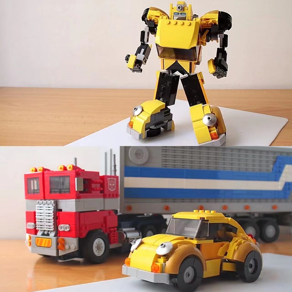 Tương thích với Lego MOC Bumblebee King Kong G1 Mecha Robot Biến Hình Mô Hình Xe Lắp Ráp Khối Xây Dự