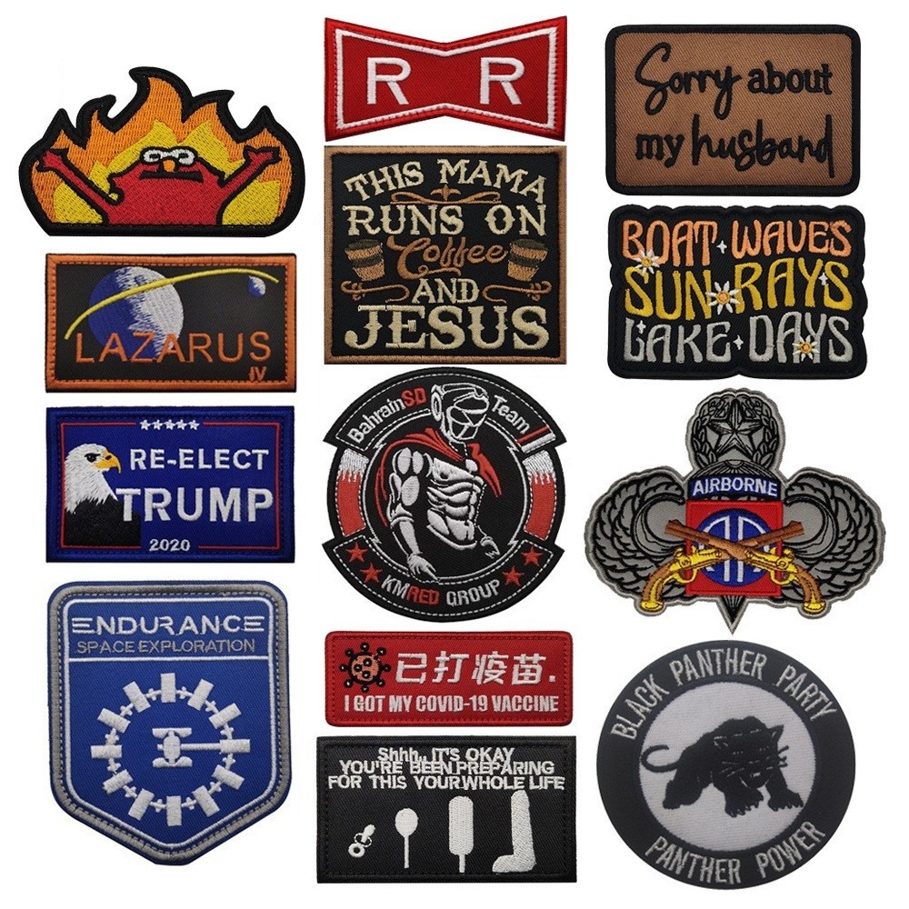 [Tùy chỉnh] QN AA Bảng chữ cái tiếng Anh thêu 3D Velcro Patch / Huy hiệu / băng đô / Trang trí biểu 