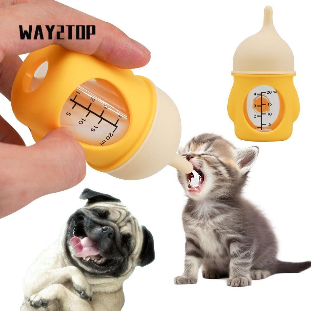 Bình sữa chó con WAY2TOP, 20 / 80ML Wth Van chống cắn Chai mèo con, Bình sữa hóa bền bỉ Silicone chố