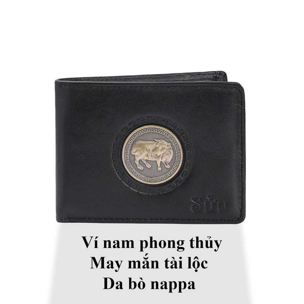 ví 12 con giáp da bò nappa khóa đồng 3D con giáp đem lại may mắn tài Lộc, bóp đựng tiền, đựng thẻ hì