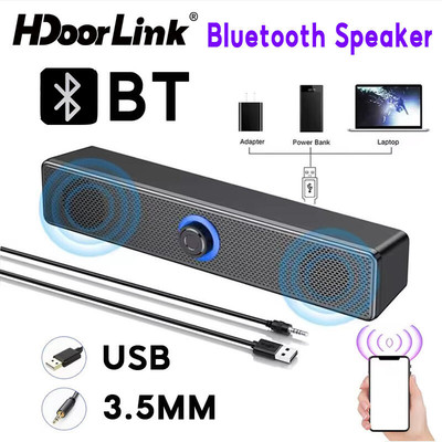 HdoorLink Loa Bluetooth USB Có Dây Cổng 3.5 Mm Loa Máy Tính Cho PC Laptop Chơi Game Điện Thoại Máy Tính Bảng Loa Siêu Trầm Stereo Hộp Nhạc