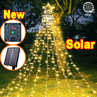 Ligyetor LED Ngôi Sao Năm Cánh Thác Nước Cây Treo Giáng Sinh Đèn LED Sân Vườn Ngoài Trời