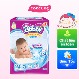 Tã dán Bobby Fresh Siêu thấm - Khô thoáng M76 ( Giao bao bì ngẫu nhiên) - concung