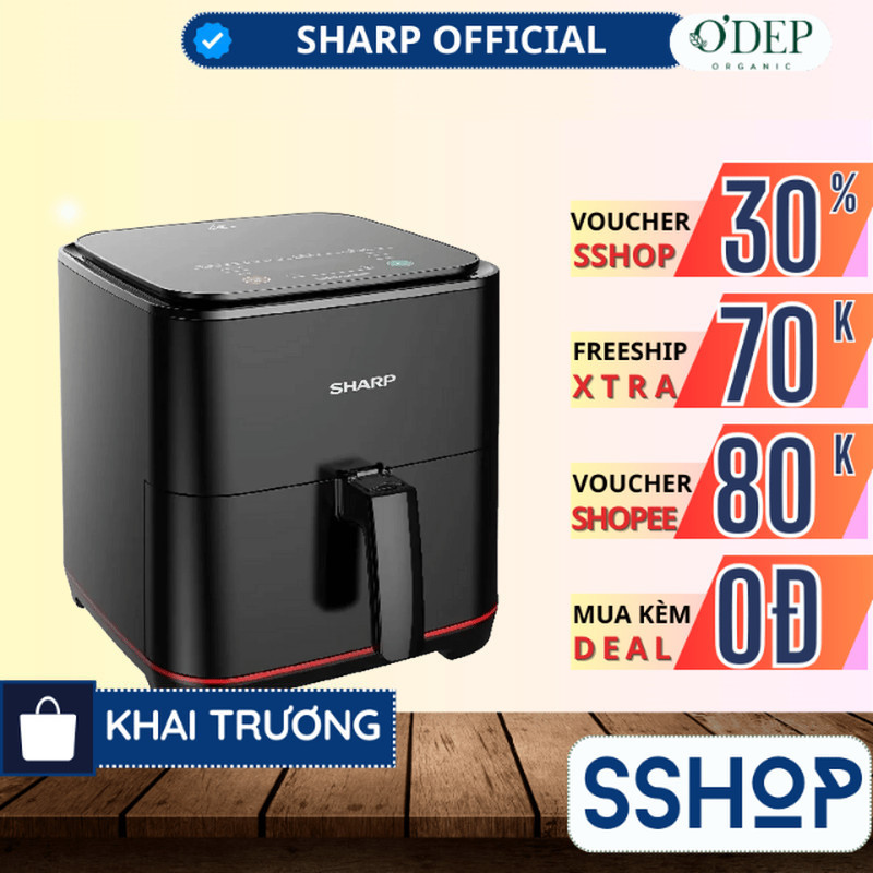 Nồi chiên không dầu Sharp KF-AF70EV-BK (7L) - Hàng Chính Hãng - SSHOP SSO
