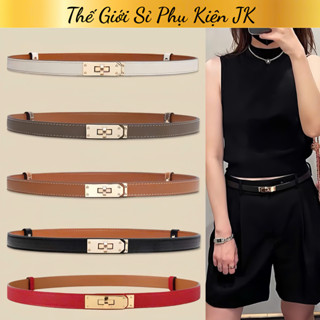 Thắt Lưng Da belt nữ thiết kế tối giản tinh tế sang chảnh Bản Nhỏ Thời Trang(4pu khóa vàng)