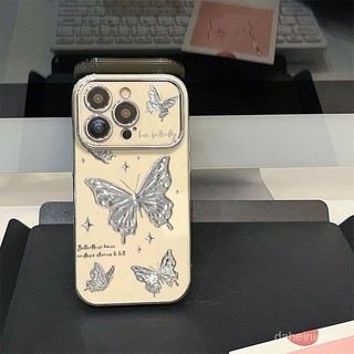 Bướm lấp lánh cửa sổ mạ điện Thích hợp cho vỏ điện thoại Apple 15promax iphone14 / 13 / 12 Bao gồm tất cả chống sốc