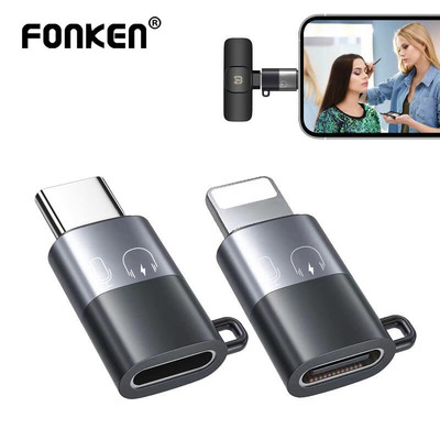 Fonken OTG Type-C to iOS Adapter Cho iOS Male Sang USB-C Female Type-C Adapter Cho Tai Nghe
