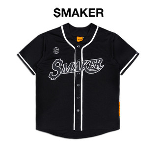 Áo bóng chày màu đen 100% sport cotton - smaker baseball jersey in black