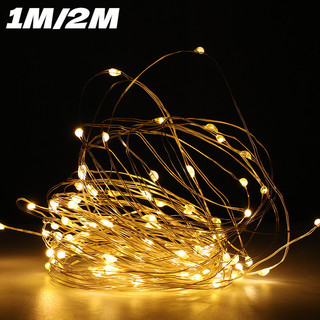 Đèn dây LED 1M / 2M Dây đồng Vòng hoa - Đèn cổ tích nhấp nháy đầy màu sắc để trang trí tiệc cưới Giáng sinh