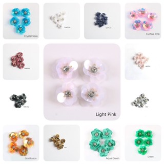 Pha lê Hoa Sequin Handmade May trên miếng vá cho túi giày Phụ kiện may mặc, làm thủ công