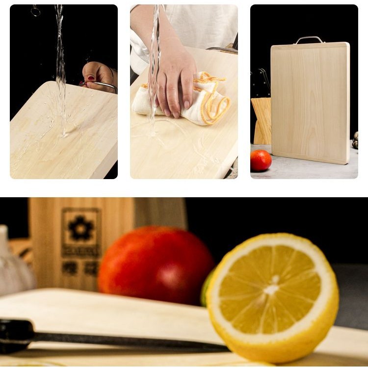 Basswood thớt gỗ nguyên khối Thớt nhà bếp gia dụng thớt gỗ nguyên khối dày thớt