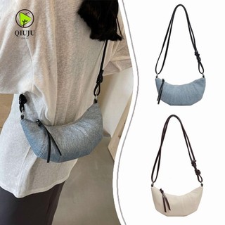 Túi Croissant QIUJU, Túi đeo chéo Túi xách Denim dung tích lớn, Quà tặng Túi Croissan cầm tay Túi Tote Túi đeo vai thông thường thời trang