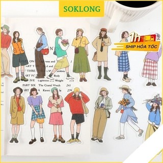 Set 40 sticker girl Sổ KLONG, boy street style - nhãn dán cô gái chàng trai đa dạng STI47