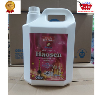 Nước giặt xả 9 in1 Haosen 5000ml Đậm đặc lưu hương 72h Hương nước hoa dành cho cửa trước và cửa trên
