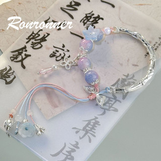 Mới Phong Cách Trung Hoa Hồng Đính Hạt Vòng Tay Cho Bé Gái Cổ Tích Hoa Tua Rua Vòng Tay Nữ Đính Hạt Vòng Tay Phụ Kiện Trang Sức