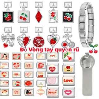 Đỏ Vòng Tay Quyến Rũ Ý Fit 9mm 1 Vòng Tay Mô Đun Handmade DIY Thời Trang Sáng Tạo Thích Hợp Làm Quà Valentine