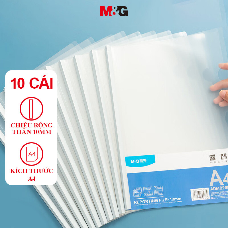 M&G Kẹp tài liệu Chống Thấm Nước Bao Thư Mục A4 Văn Phòng Trong Suốt Đồ Dùng Học Tập Lưu Trữ Tài Liệu ADM92996 Vẽ Thanh Kẹp 10 Chiếc