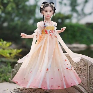 Váy trẻ em Hanfu trang phục cổ xưa mới cao cấp phong cách cổ xưa Tang phù hợp với váy công chúa