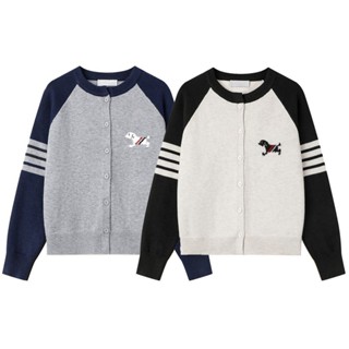 Áo len cổ tròn thêu Mẫu Mới Hot Jiashucheng Áo Khoác Cardigan dệt kim rộng rãi mùa xuân thu cho nam và nữ