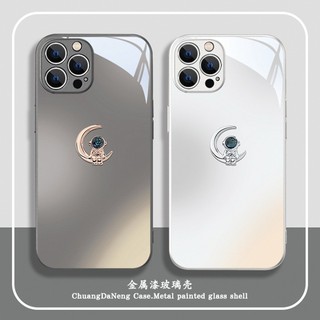  Cặp đôi Mô hình phi hành gia kim loại Thích hợp cho iPhone14promax 15promax 12promax 11promax 14plus 15pro xsmax 7Plus Spaceman Vỏ kính chống sốc 