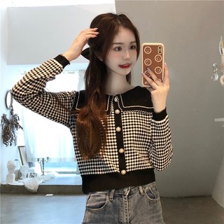  Áo len dệt kim dài tay cổ điển thời trang phong cách mới kiểu Pháp dành cho nữ 240826 