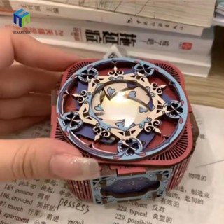 Healmeyou Hộp Nhạc Câu Đố Gỗ, Hộp Nhạc Xếp Hình 3D Sáng Tạo Thành Phố Bầu Trời, Bộ Khối Xây Dựng Thủ Công DIY Handmade Hộp Nhẫn Cưới Hộp