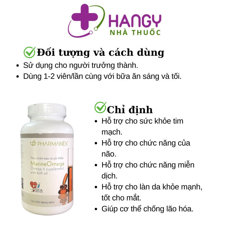 Dầu cá nhuyễn thể Omega 3 Nuskin Marine hỗ trợ sức khỏe tim mạch, cải thiện thị lực, tăng cường trí nhớ (120v) - Hangy