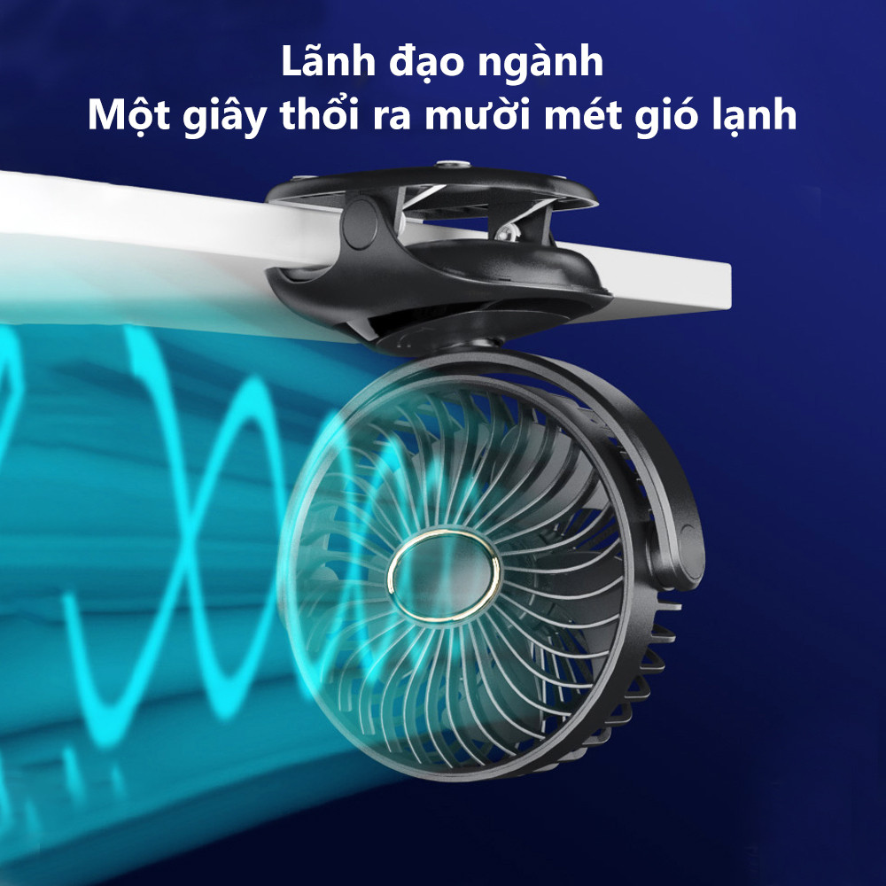 Quạt USB Goojodoq 3000MAh Bàn Xoay Mini Kẹp Di Động Màn Hình LED Di Động 5tốc độ | BigBuy360 - bigbuy360.vn