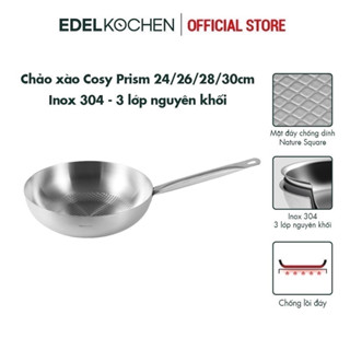 Chảo xào inox 3 lớp nguyên khối Edelkochen Cosy Prism Collection 24/26/28/30cm