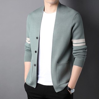 Áo Cardigan dệt kim mẫu mới mùa xuân thu 2024 Áo len nam trào lưu Áo Len Nam mặc ngoài áo khoác nam công sở thường ngày
