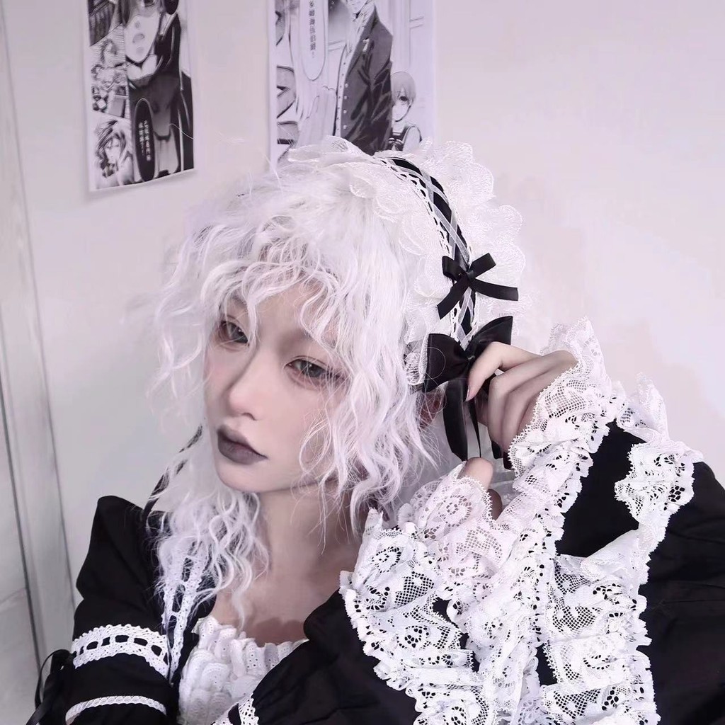 Nhật Bản Mềm Mại Cô Gái Ren lolita lolita Mũ Đội Đầu Ngọt Ngào Phù Hợp Với kc Băng Đô Phụ Kiện Tóc l