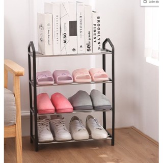   BAO GIÁ TOÀN SÀN  Kệ Để Giày Dép 3-4-5 Tầng Khung 16 Cây Inox Không Gỉ - Chỉ Màu Đen-dễ dàng cài đặt 